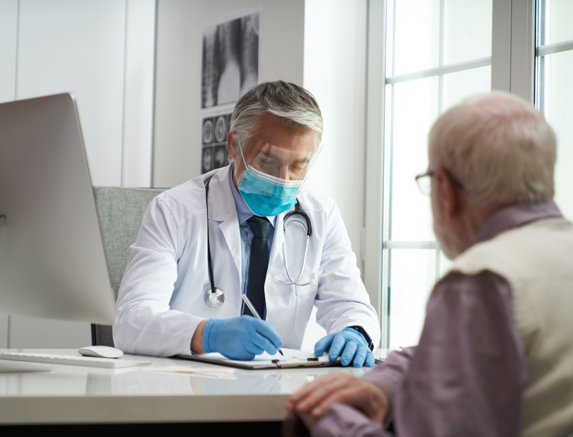 healthcare professional assisting patient