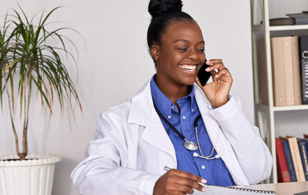 healthcare professional assisting patient